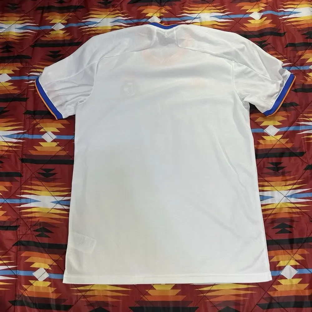 Real Madrid 21/22 Home Jersey White Blue Orange Men's Sz Medium adidas GQ1359